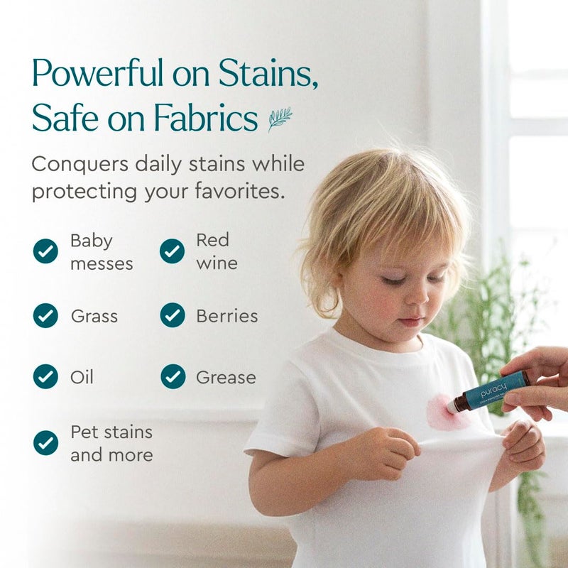 Puracy Stain Remover Pen, Natural Based Travel and Laundry Stain Cleaner for Clothes, Baby Essentials, Kids Stains, Oil and Fabric Spot Cleaner, Unscented (Stain Remover Pen, 0.33 oz, 3 pack) - Image 3